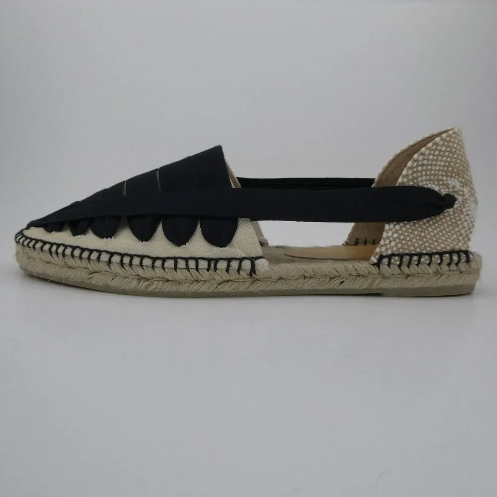 Castañer Norman Slip-On Espadrilles Men EU 44 US 10 Shoes Sandals Black/Beige